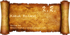 Kakuk Roland névjegykártya